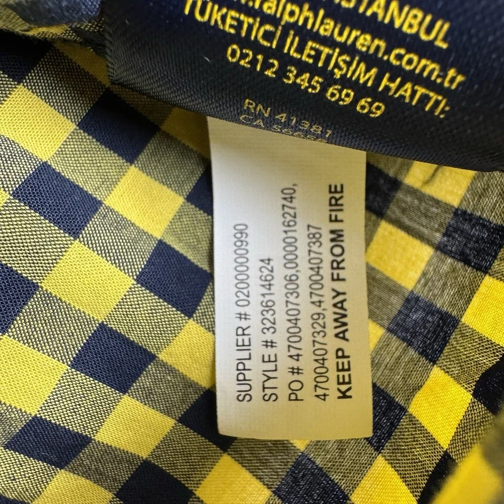 Ralph Lauren Button Down Shirt Long Sleeve Plaid Check Boys XL